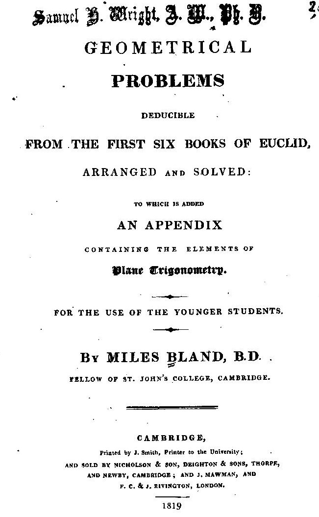 AColl Bland 1819 ed