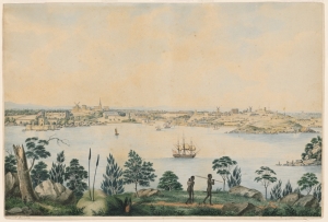 A view of Sydney in the late 1820s. Dixson, State Library of NSW.