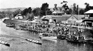 Rowing, the prestige sport for boys in a premier high school. On the River Torrens, Adelaide, 1916. From School Magazine, 8: 2, 1916.