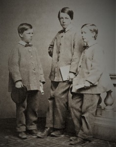 Three boys from the Adamson family. Around 1864, and probably on the day of the public examination. Source: Chessell 2014.