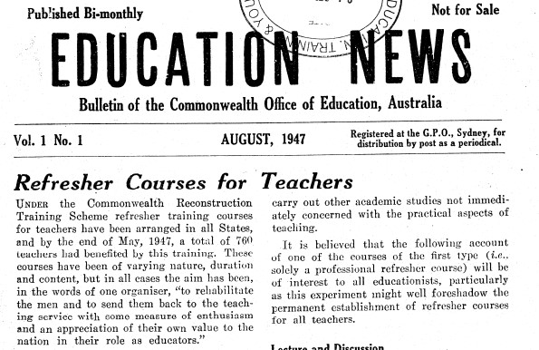 Education News. Extract from vol. 1, no. 1.