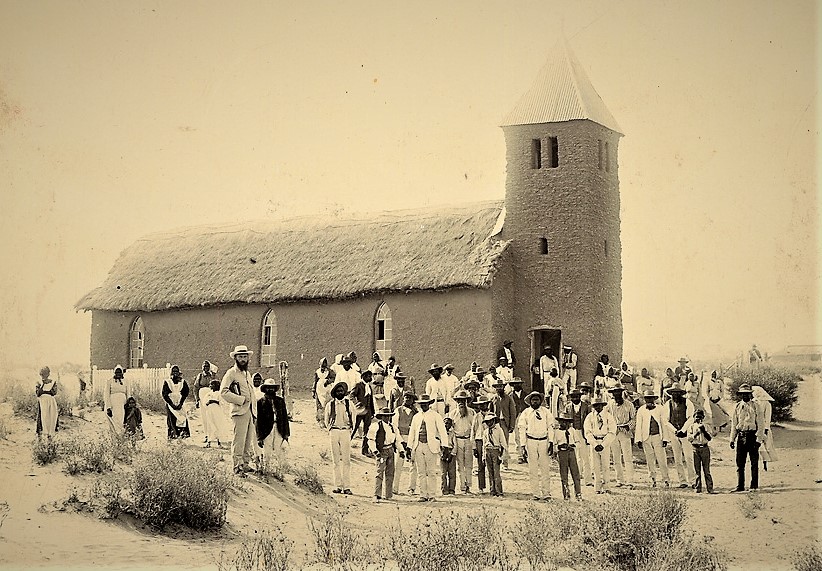 The Killalpaninna community, 1903, with Yashchenko standing left of centre. Source: State Library of South Australia, B11723