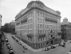 One of the power-houses of centralised educational authority. The New South Wales Education Department in Sydney (c 1940). Source: State Library of New South Wales.