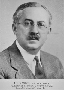 Photo of Kandel appearing in Cunningham ed., Education for complete living (1938).