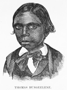 Thomas Bungeelene, one of the last pupils of the school. 1857. Engraving by George Slater. SLV