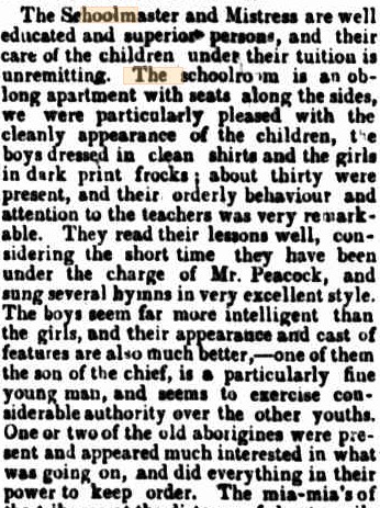 The Merri Creek School according to a news item in the Port Phillip Gazette & Settler's Journal, 18 March 1846, p. 2